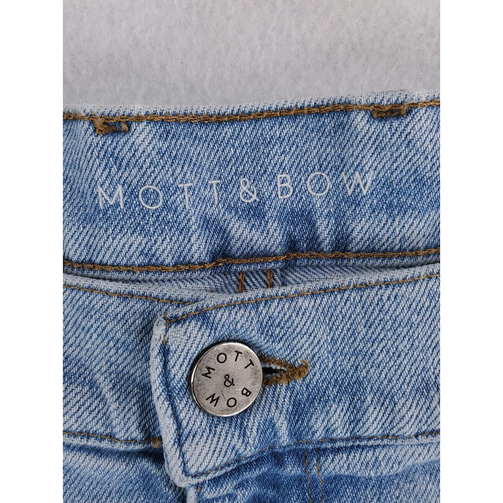 Mott & Bow Jeans Mens 38x32 Light Blue Denim Slim Fit Stretch Hube Wash 5-Pocket — image 7 of 8